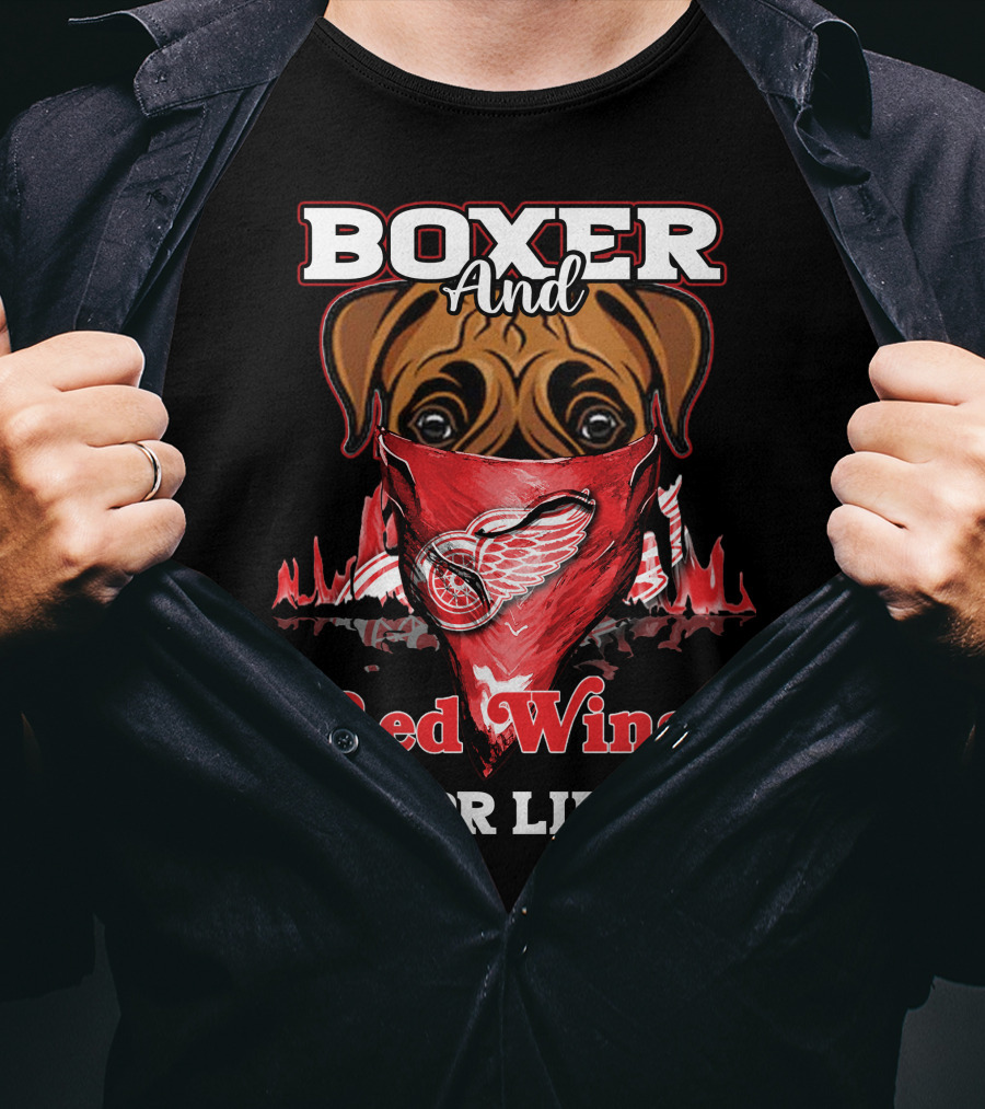 Boxer And Red Wings For Life T-Shirt