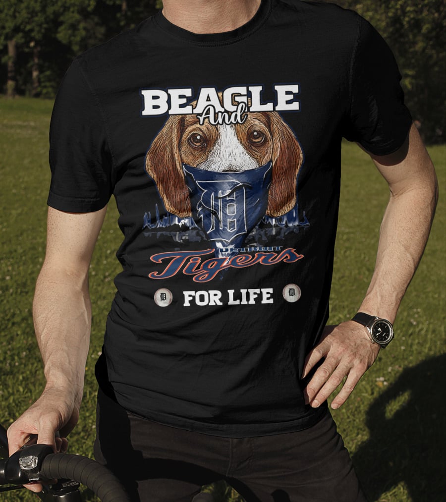 Beagle And Detroit Tigers For Life T-Shirt