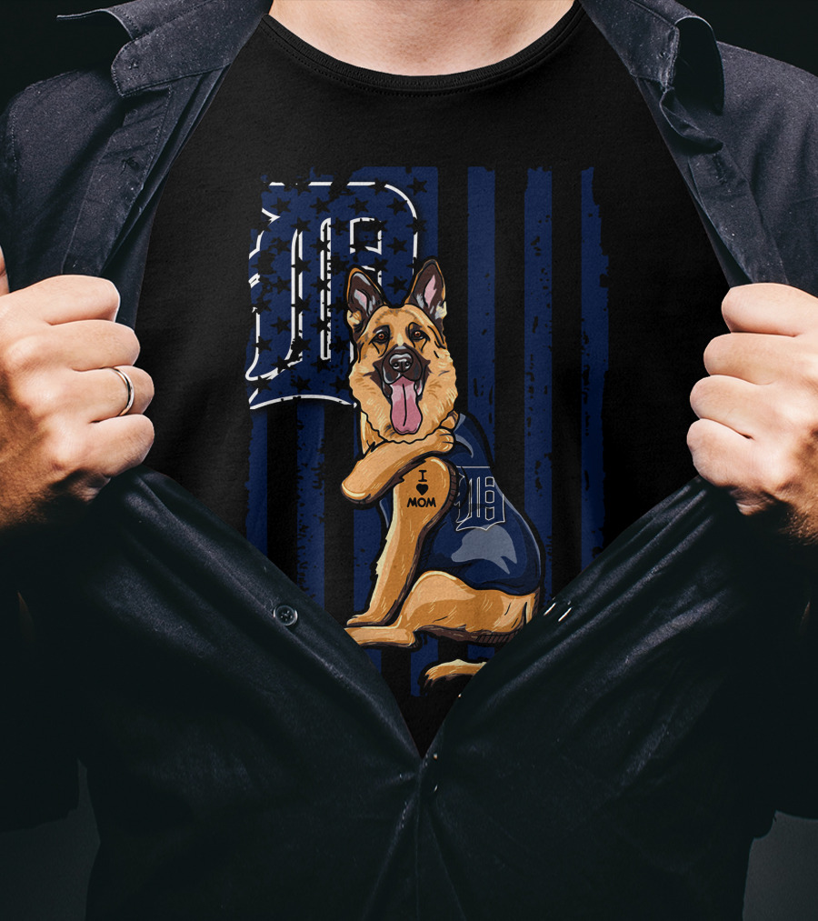 German Shepherd I Mom Detroit Tigers T-Shirt