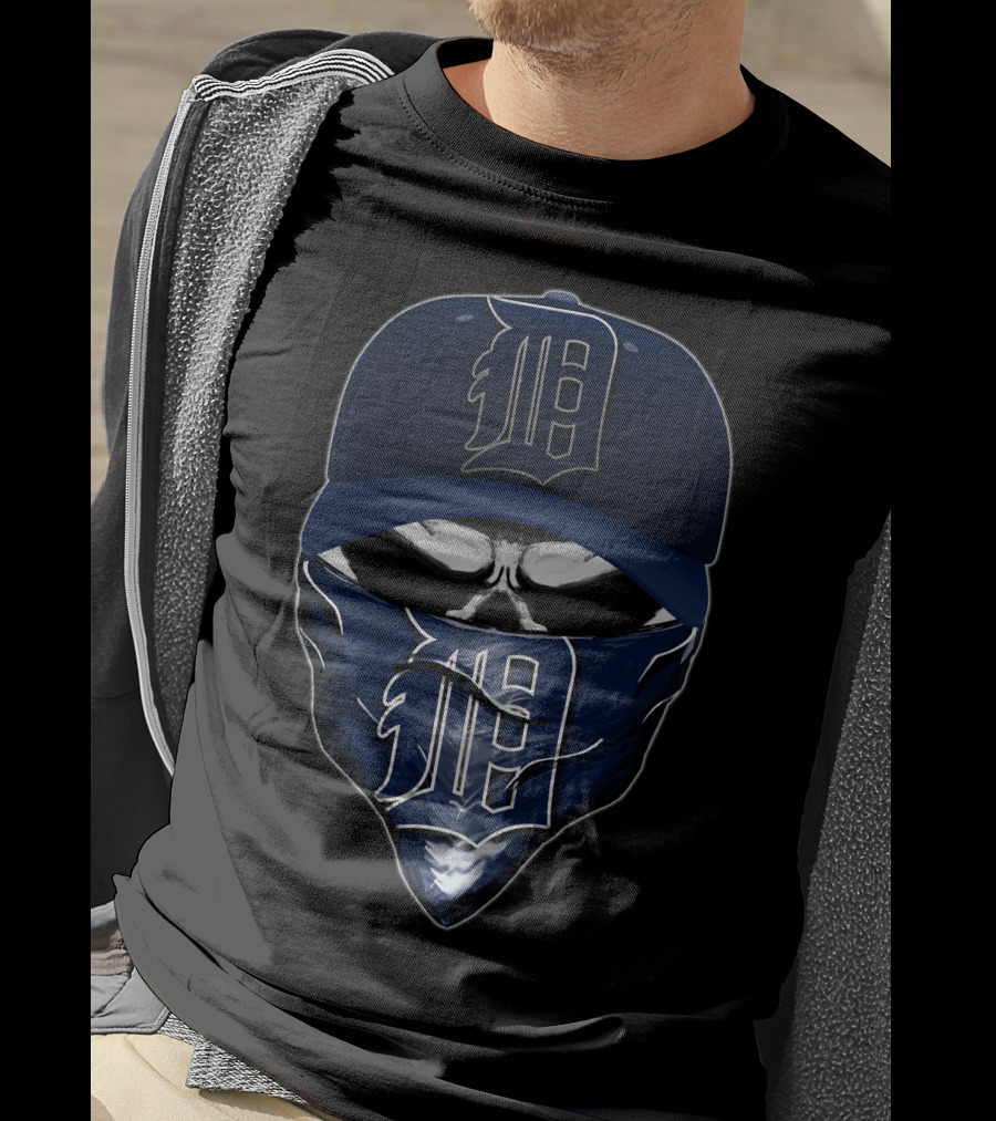 Detroit Tigers Skull Bandana Cap T-Shirt