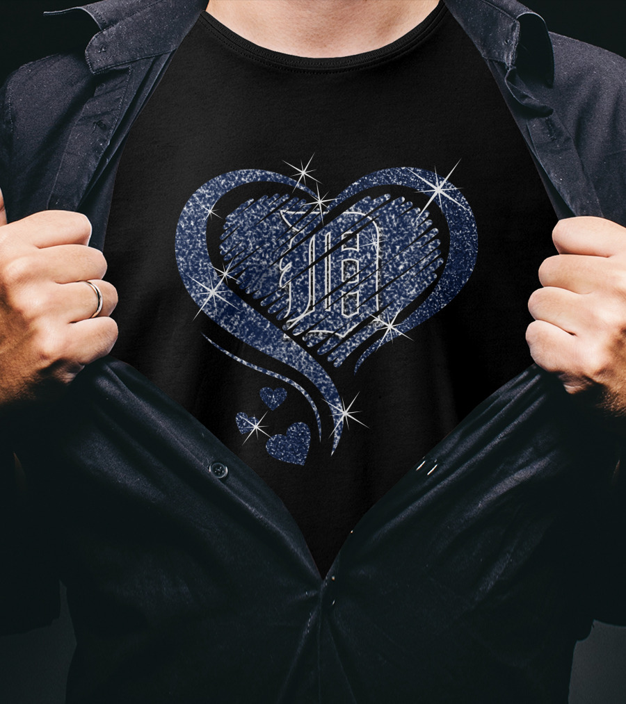 Heart Diamond Detroit Tigers Sparkling T-Shirt