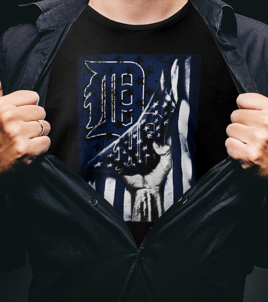 Detroit Tigers American Flag T-Shirt