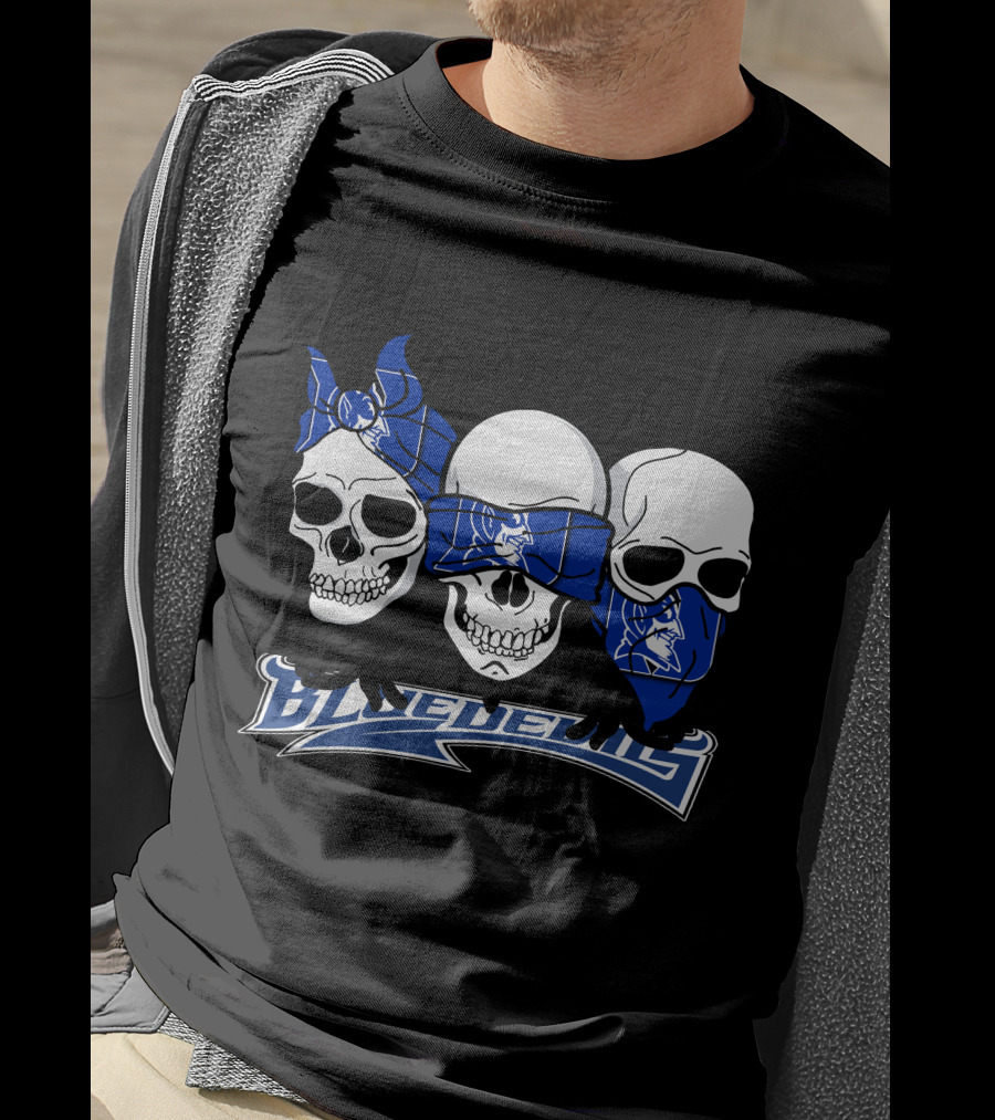 3 Skull Bandana Blue Devils T-Shirt