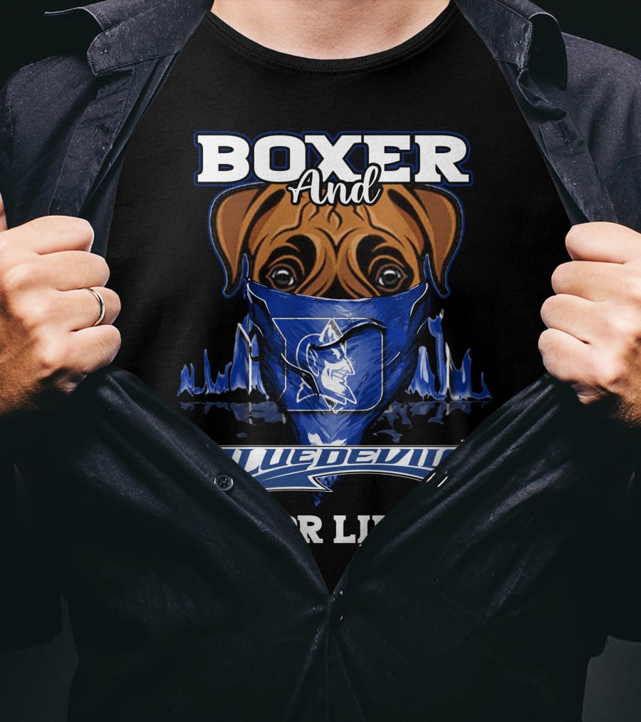 Boxer And Duke Blue Devils For Life T-Shirt