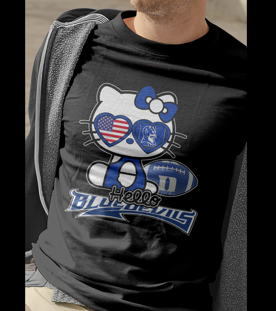 Hello Kitty Duke Blue Devils American Football Fan T-Shirt