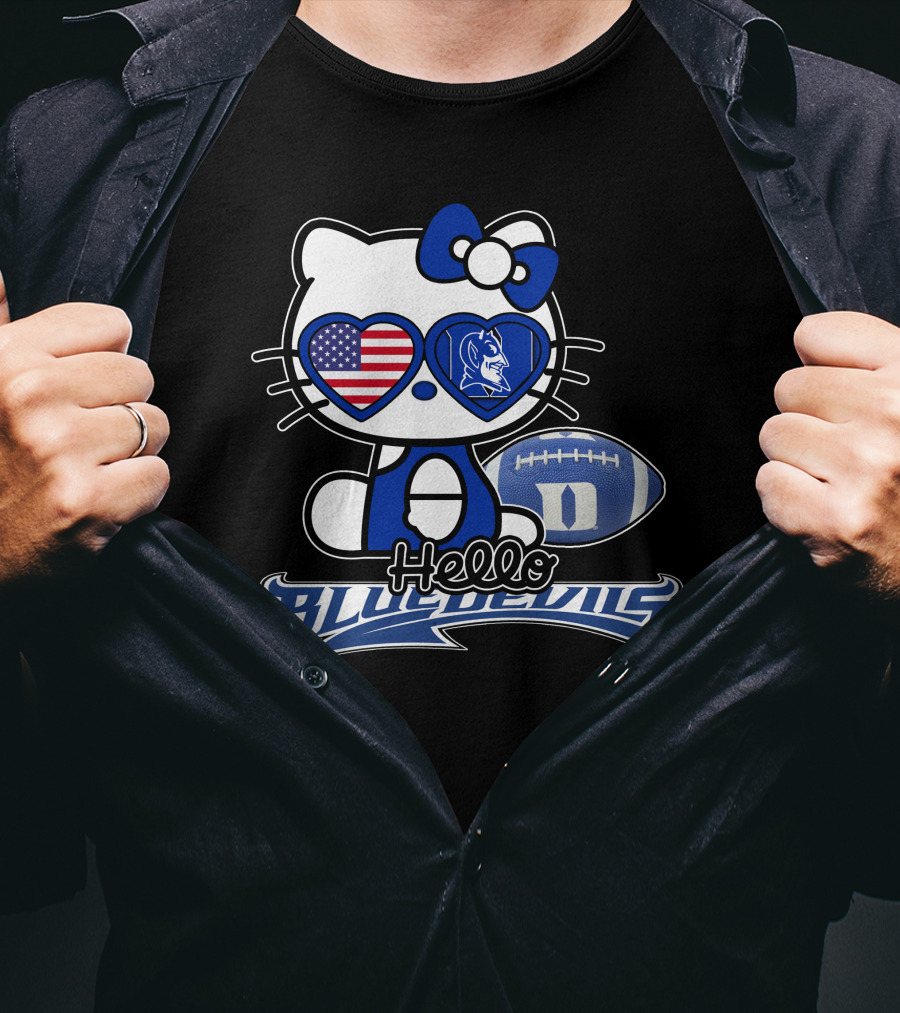 Hello Kitty Duke Blue Devils American Football Fan T-Shirt
