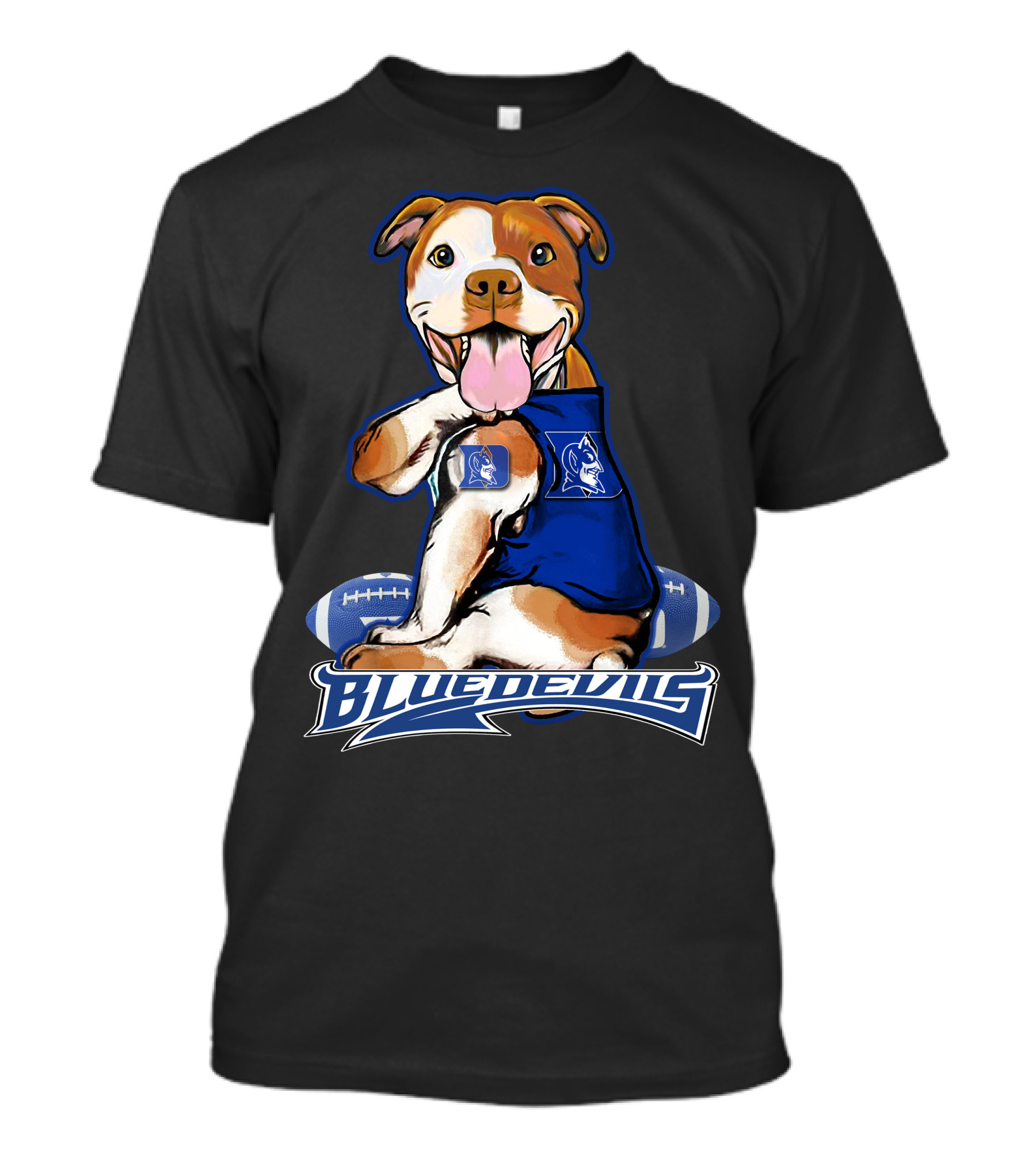 Pittbull Blue Devils Football Mascot T-Shirt