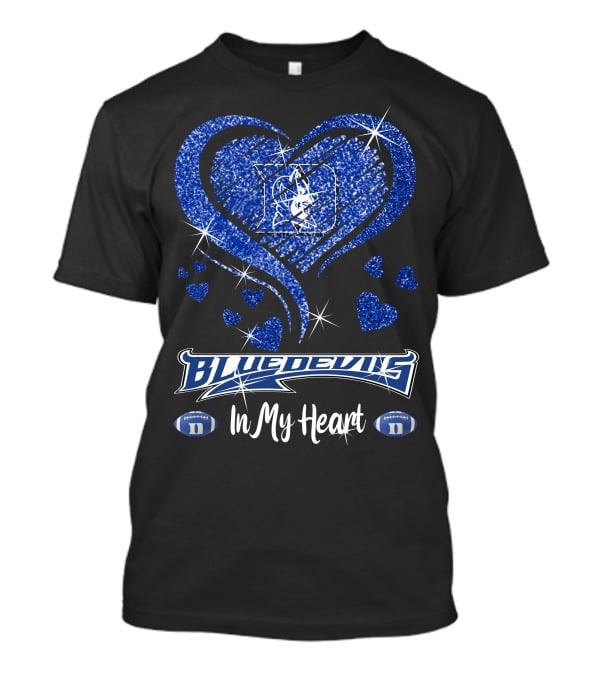 Blue Devils Heart Football Team Spirit In My Heart T-Shirt
