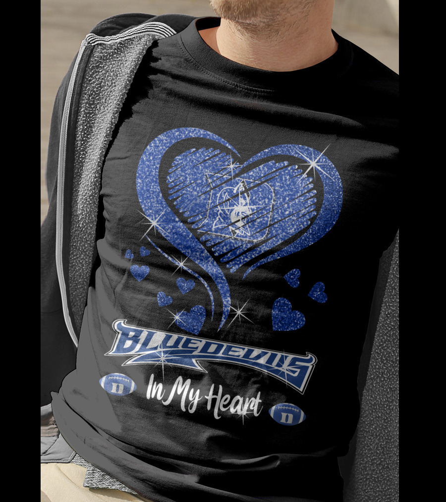 Blue Devils Heart Football Team Spirit In My Heart T-Shirt
