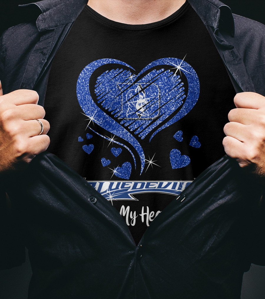 Blue Devils Heart Football Team Spirit In My Heart T-Shirt