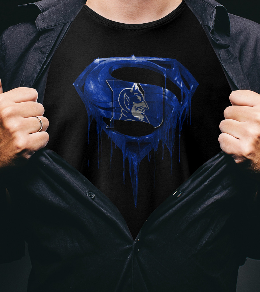 Duke Blue Devils Superhero Dripping T-Shirt