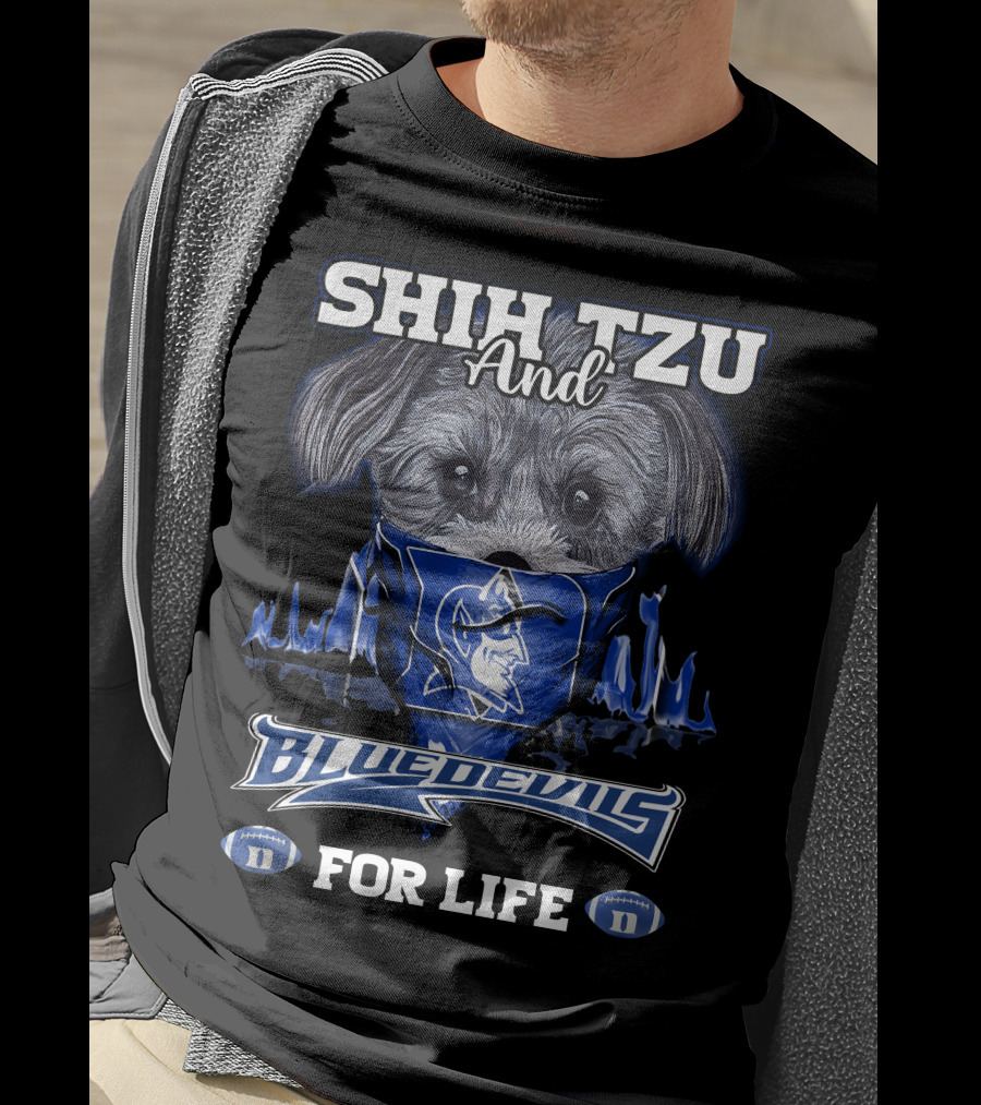 Shih Tzu And Duke Blue Devils For Life T-Shirt