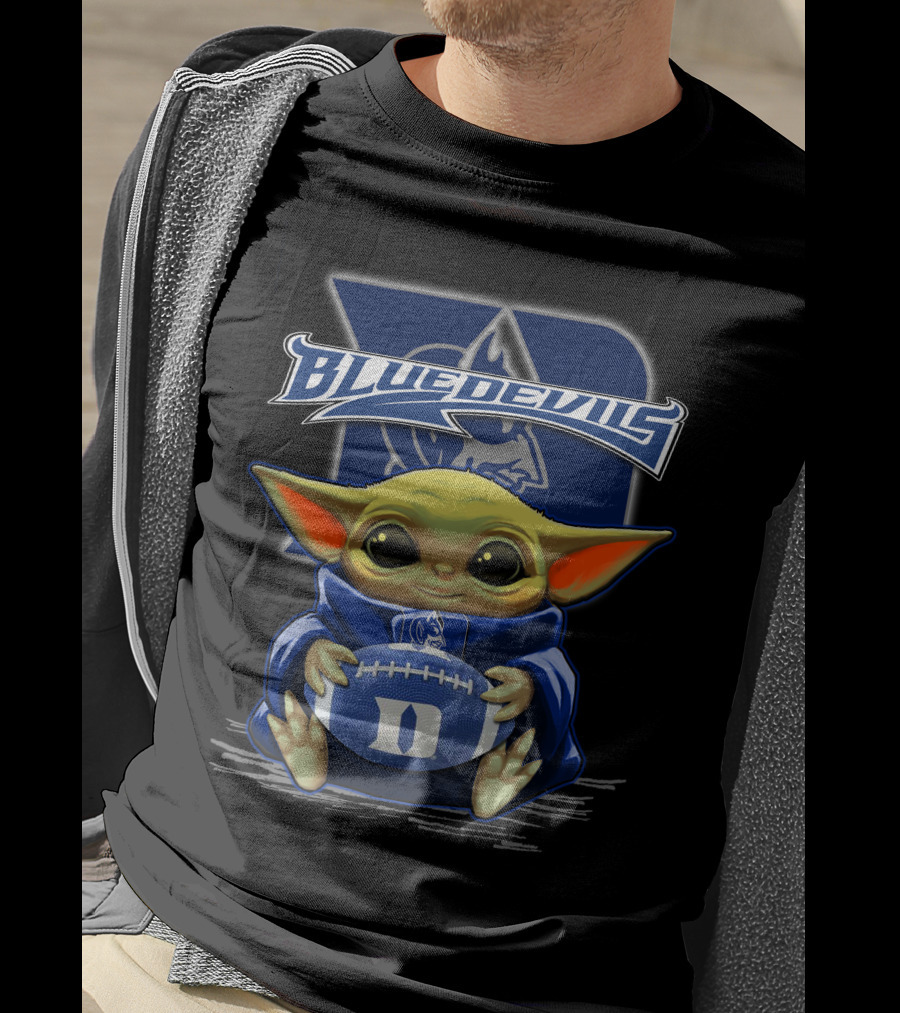 Yoda Holding Football Duke Blue Devils T-Shirt