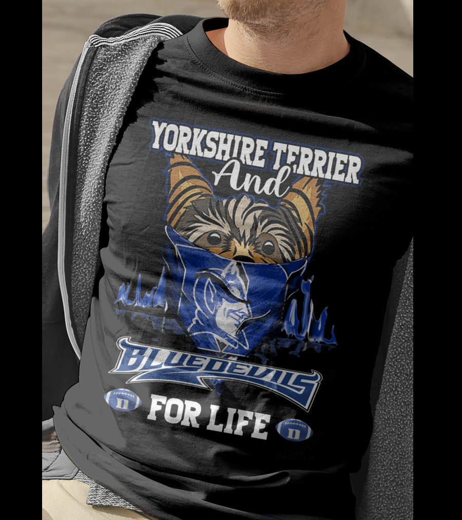 Yorkshire Terrier And Blue Devils For Life T-Shirt