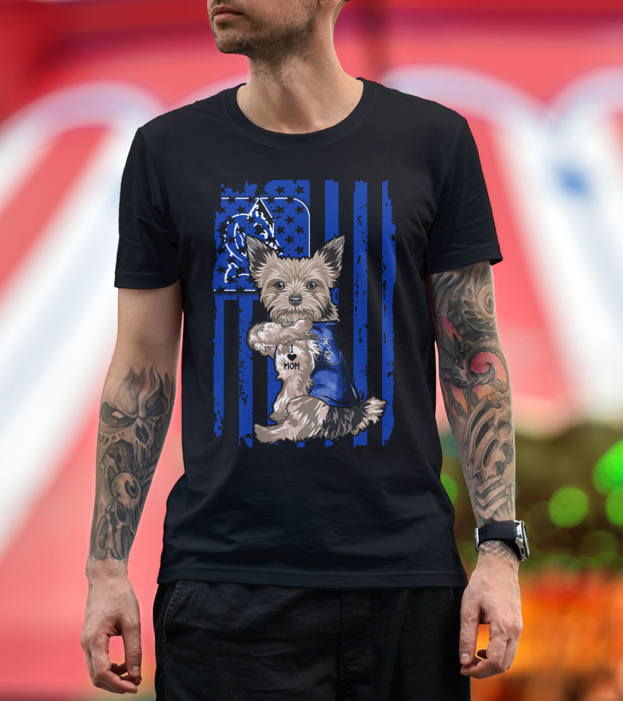 Yorkshire Terrier I Love Mom Duke Blue Devils T-Shirt