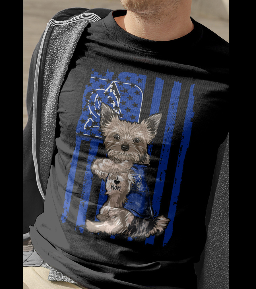 Yorkshire Terrier I Love Mom Duke Blue Devils T-Shirt