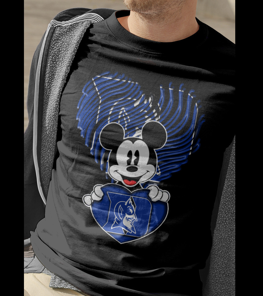 Mick Mouse Duke Blue Devils Heart T-Shirt