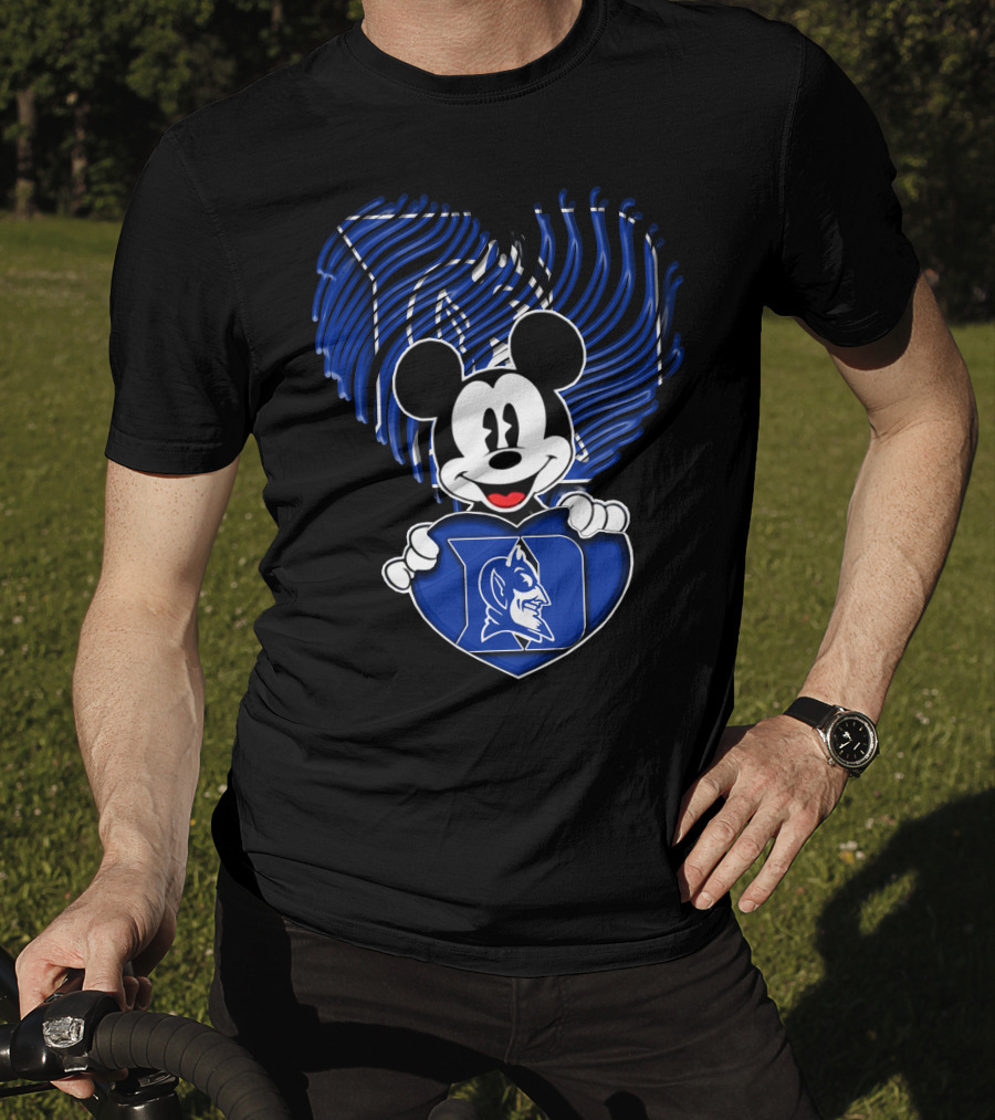 Mick Mouse Duke Blue Devils Heart T-Shirt