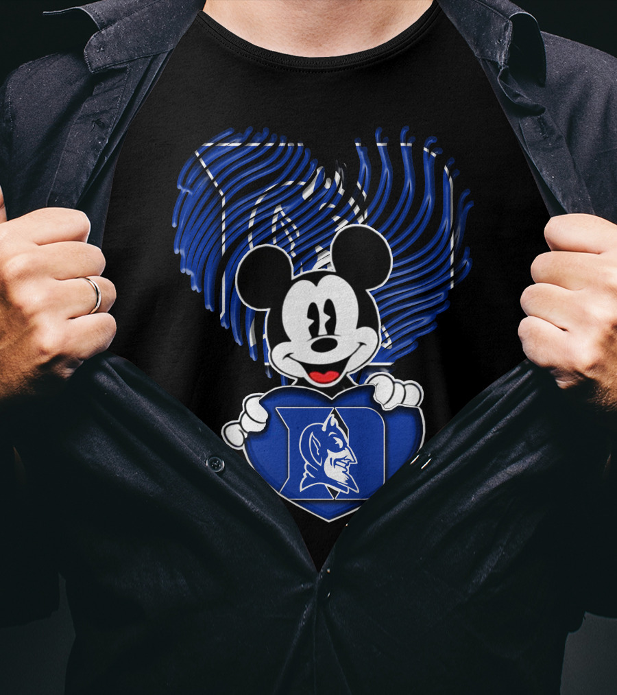 Mick Mouse Duke Blue Devils Heart T-Shirt