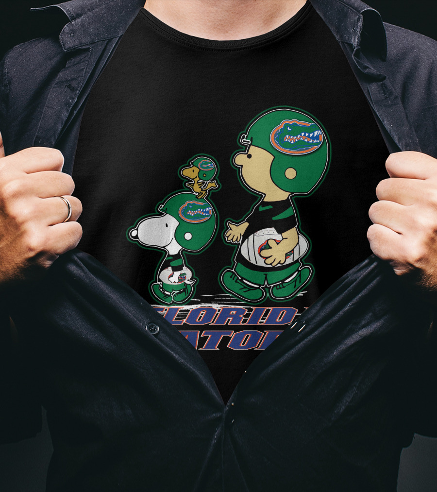 Snpfootball Florida Gators Peanuts Characters Football Helmets T-Shirt