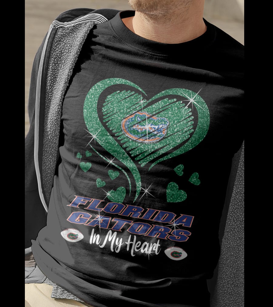 Florida Gators Sparkling Heart Love In My Heart T-Shirt