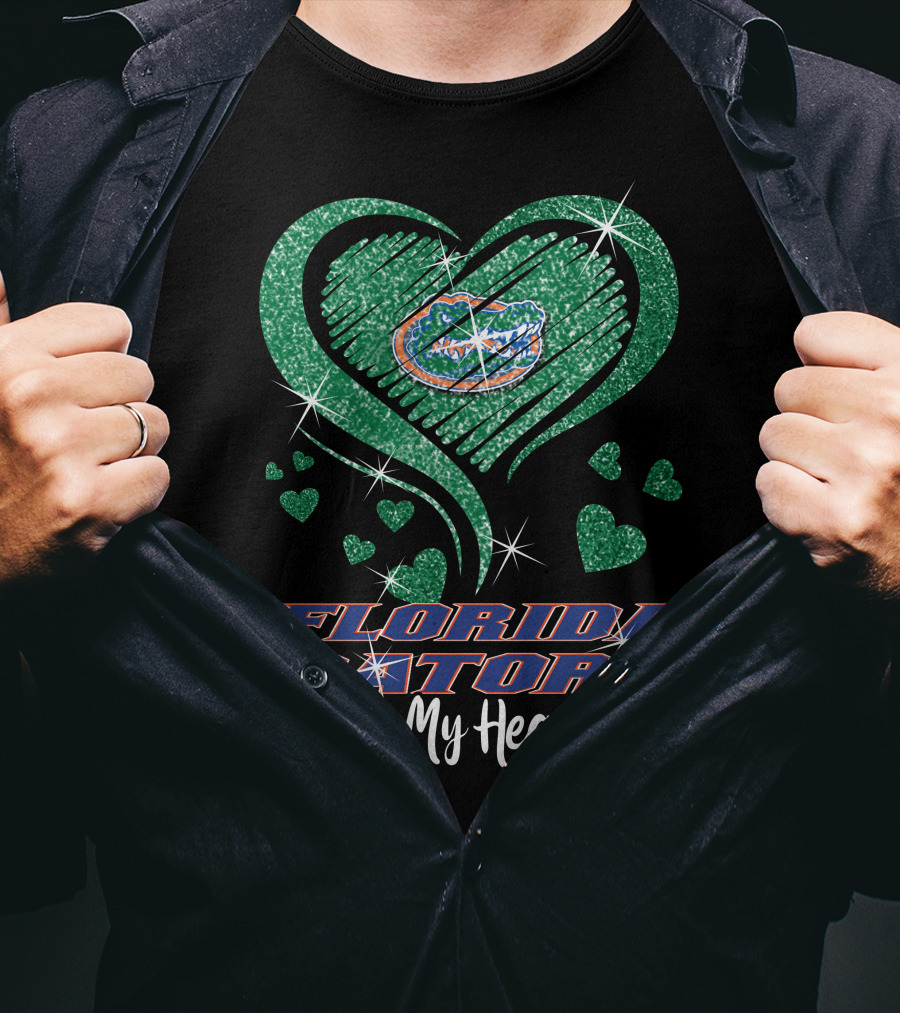 Florida Gators Sparkling Heart Love In My Heart T-Shirt
