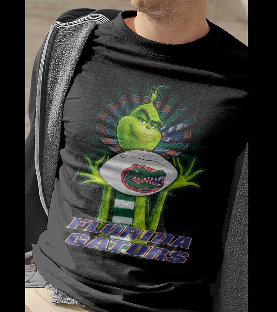 Grinch Holding Florida Gators Football T-Shirt