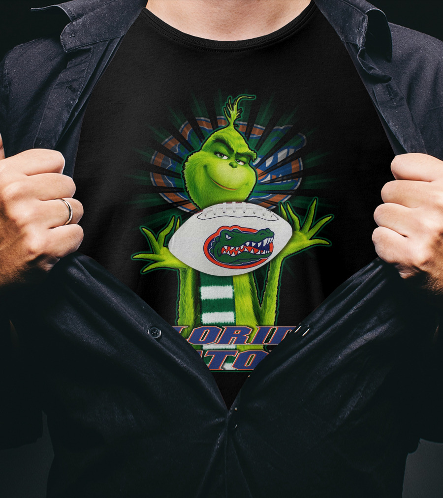Grinch Holding Florida Gators Football T-Shirt