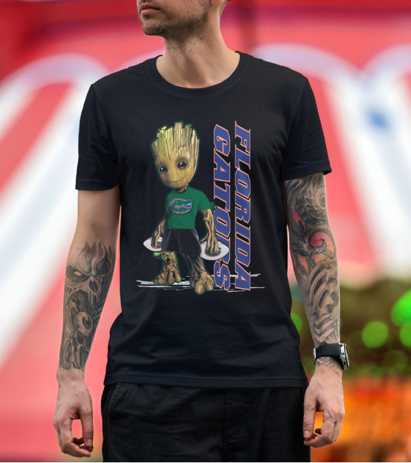 Premium T-Shirt: Groot Florida Gators Mascot T-Shirt with Team T-Shirt Groot Florida Gators Mascot T-Shirt with Team T-Shirt