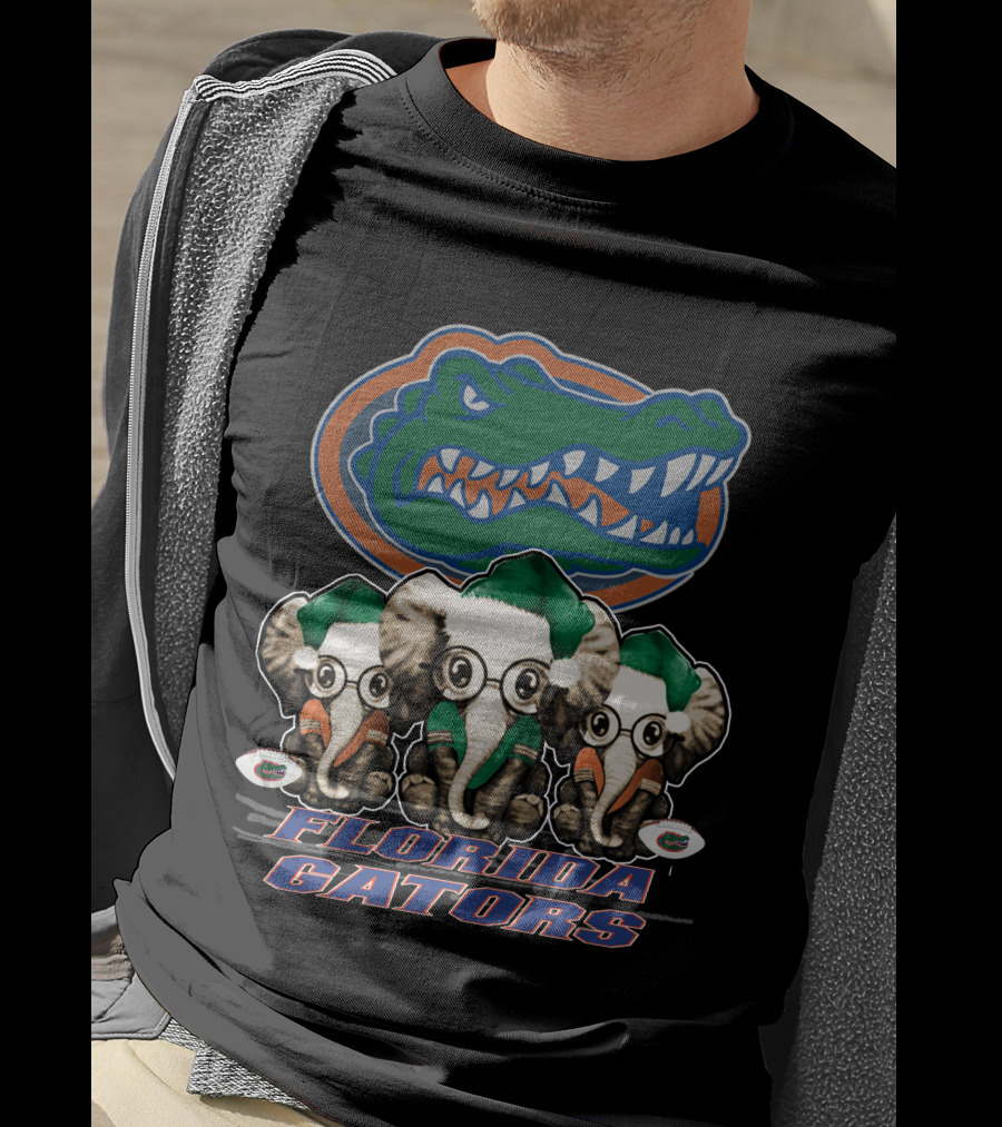 Elephant Christmas Trio With Florida Gators T-Shirt