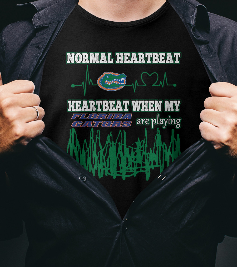 Normal Heartbeat Florida Gators Heartbeat When My Florida Gators Are Playing T-Shirt
