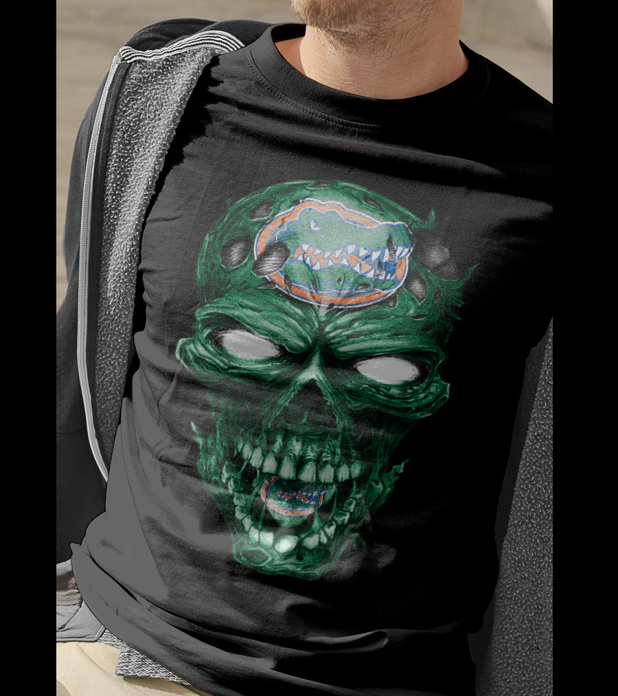 Skull Florida Gators Logo Zombie Face T-Shirt