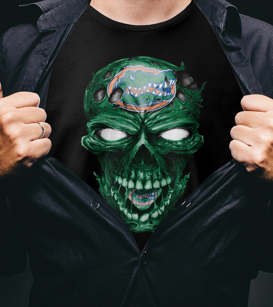 Skull Florida Gators Logo Zombie Face T-Shirt