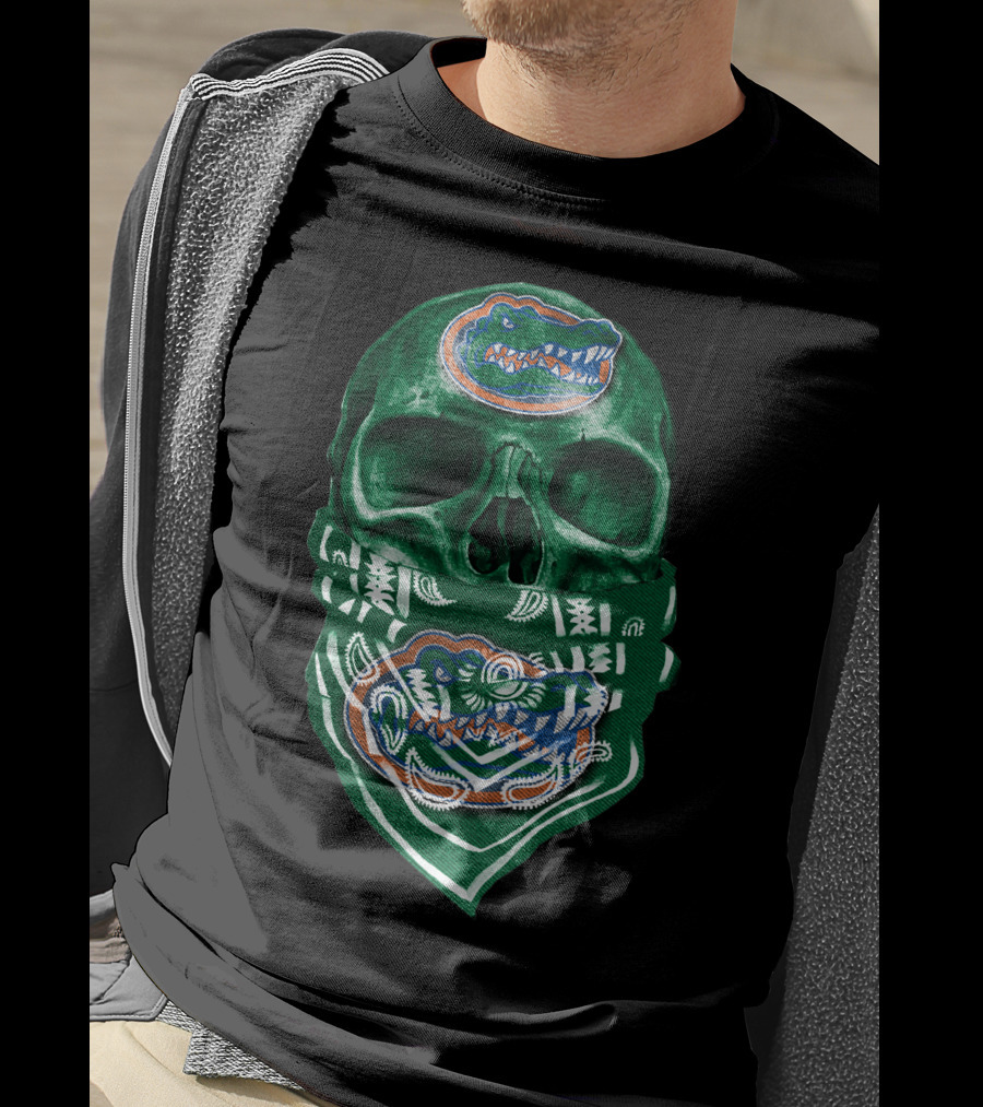 Florida Gators Skull Green Bandana T-Shirt