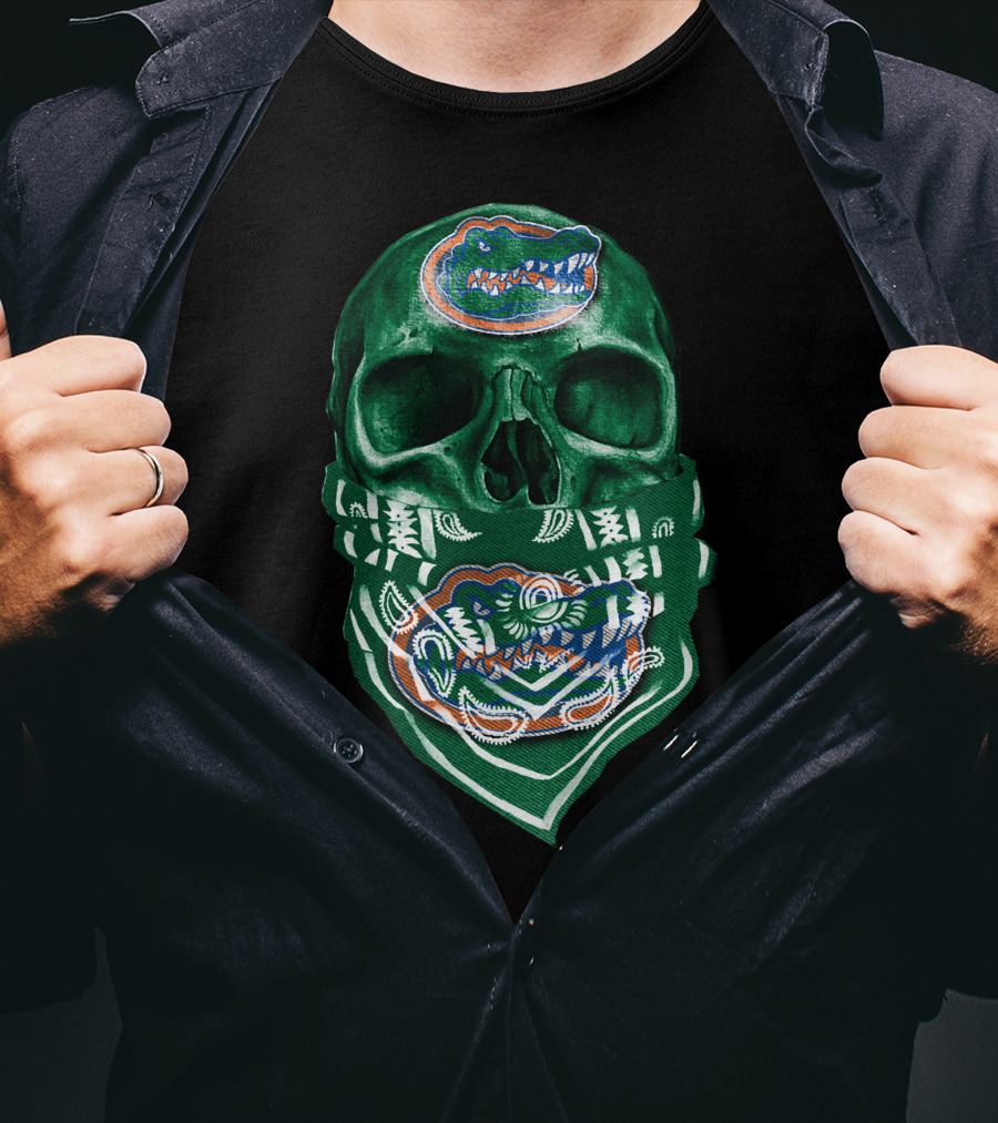 Florida Gators Skull Green Bandana T-Shirt