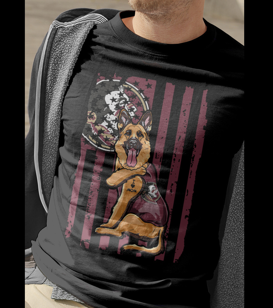 German Shepherd Florida State Seminoles I Love Mom T-Shirt