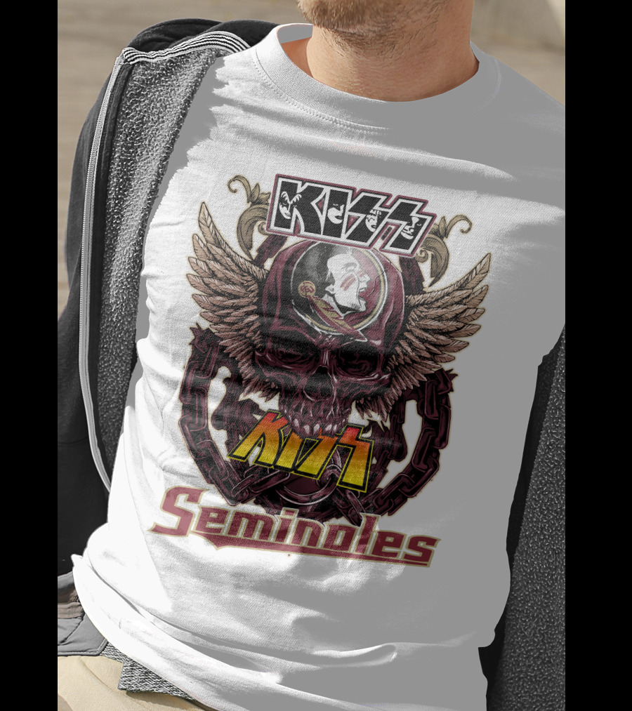 Kiss Florida State Seminoles Winged Skull T-Shirt