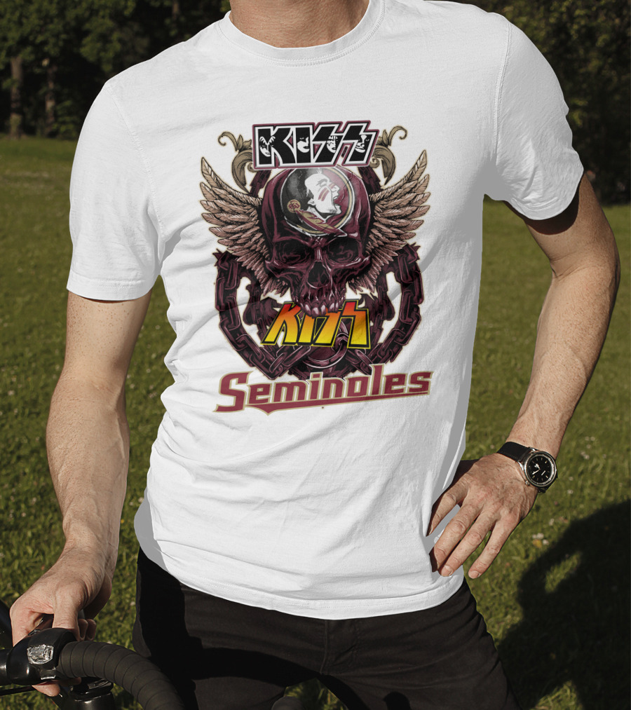 Kiss Florida State Seminoles Winged Skull T-Shirt