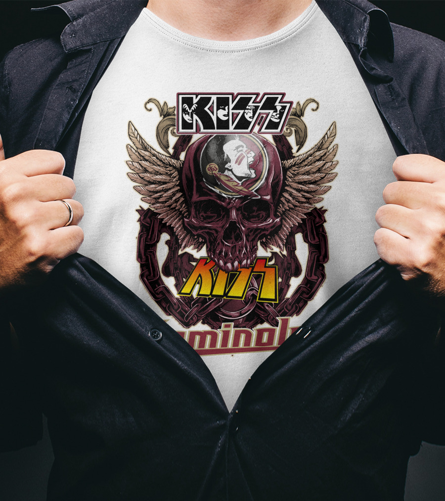 Kiss Florida State Seminoles Winged Skull T-Shirt