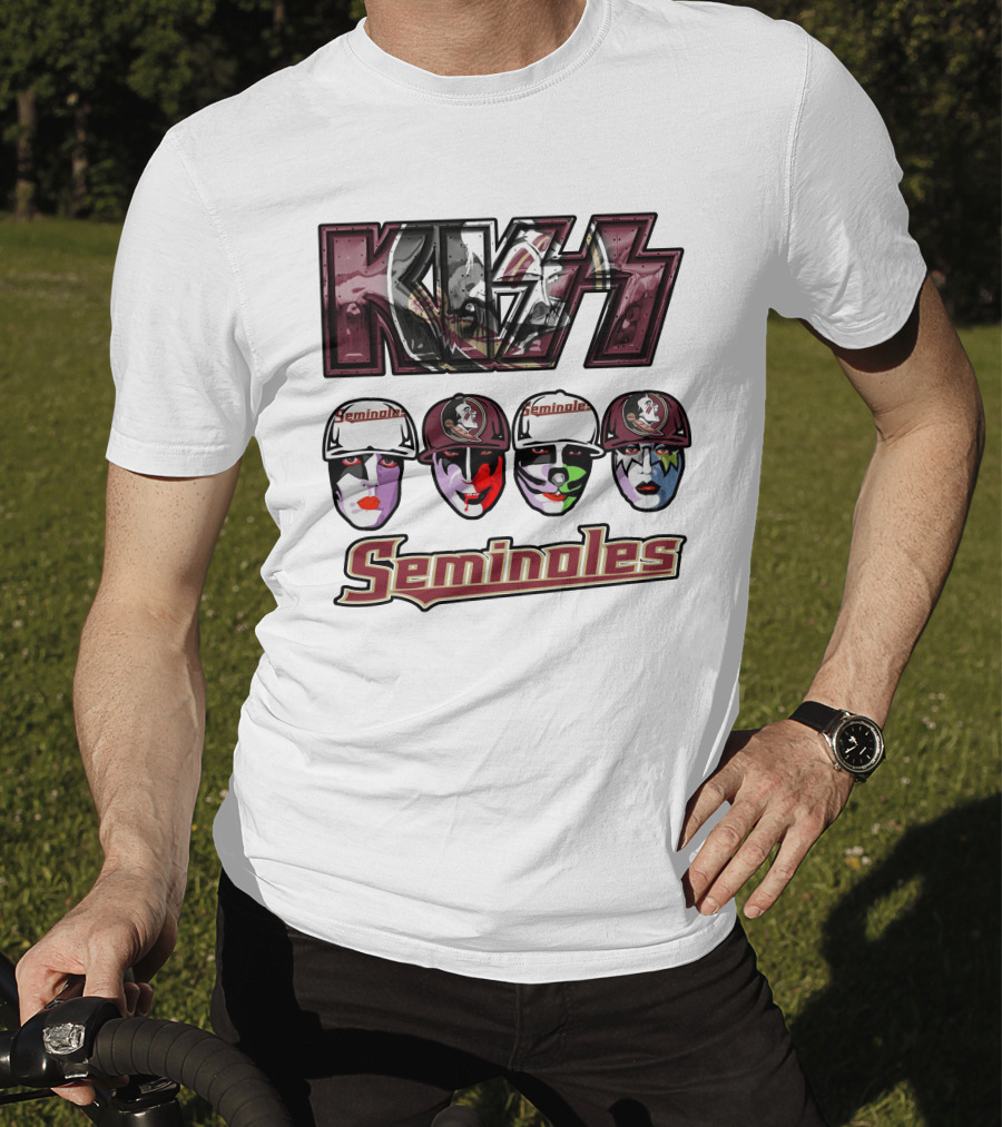 Kiss Florida State Seminoles Face Paint Caps T-Shirt