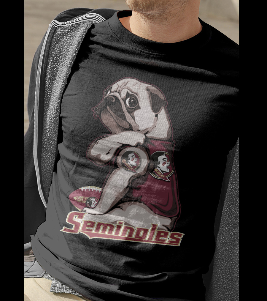 Pug Seminoles Football Florida State Mascot T-Shirt