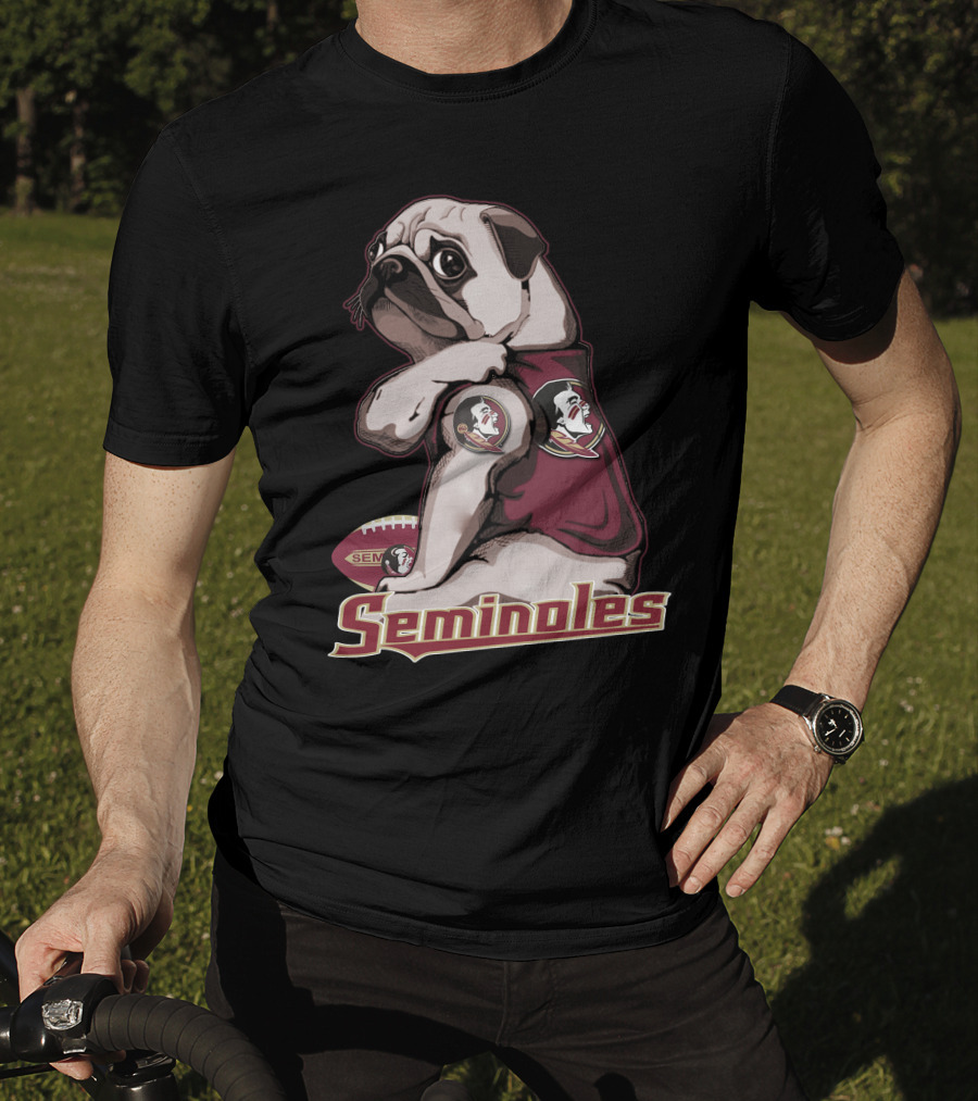 Pug Seminoles Football Florida State Mascot T-Shirt