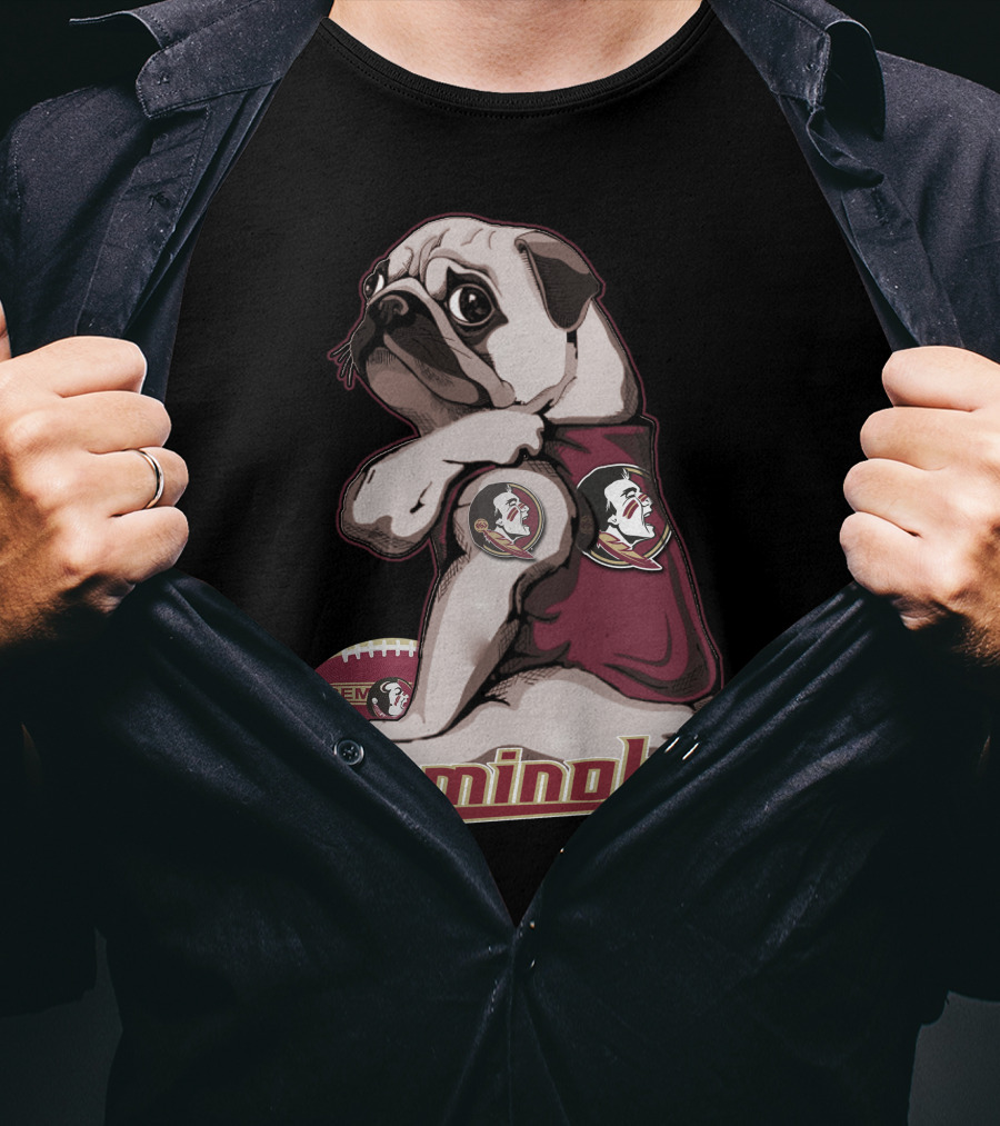 Pug Seminoles Football Florida State Mascot T-Shirt