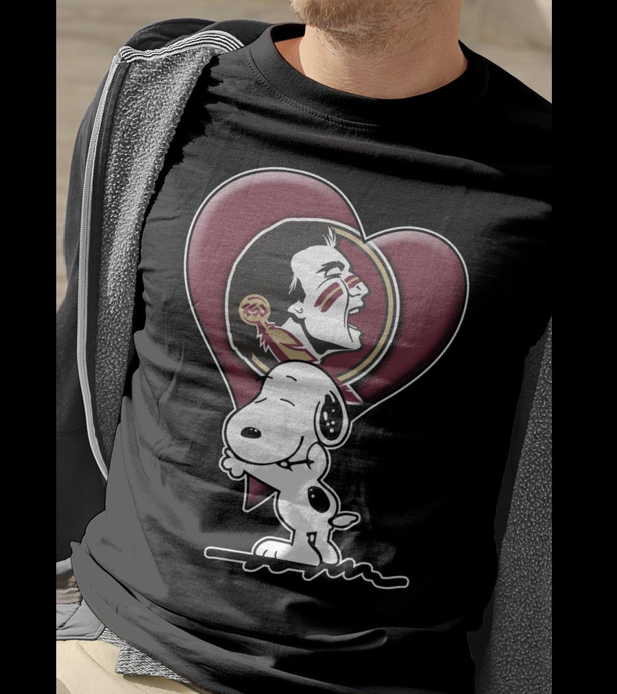 Snp V1 Florida State Seminoles Snoopy Heart T-Shirt
