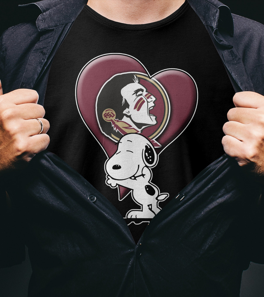 Snp V1 Florida State Seminoles Snoopy Heart T-Shirt