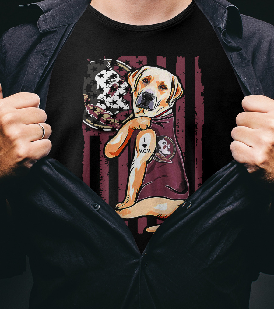 I Love Mom Labrador Retriever Florida State Seminoles T-Shirt