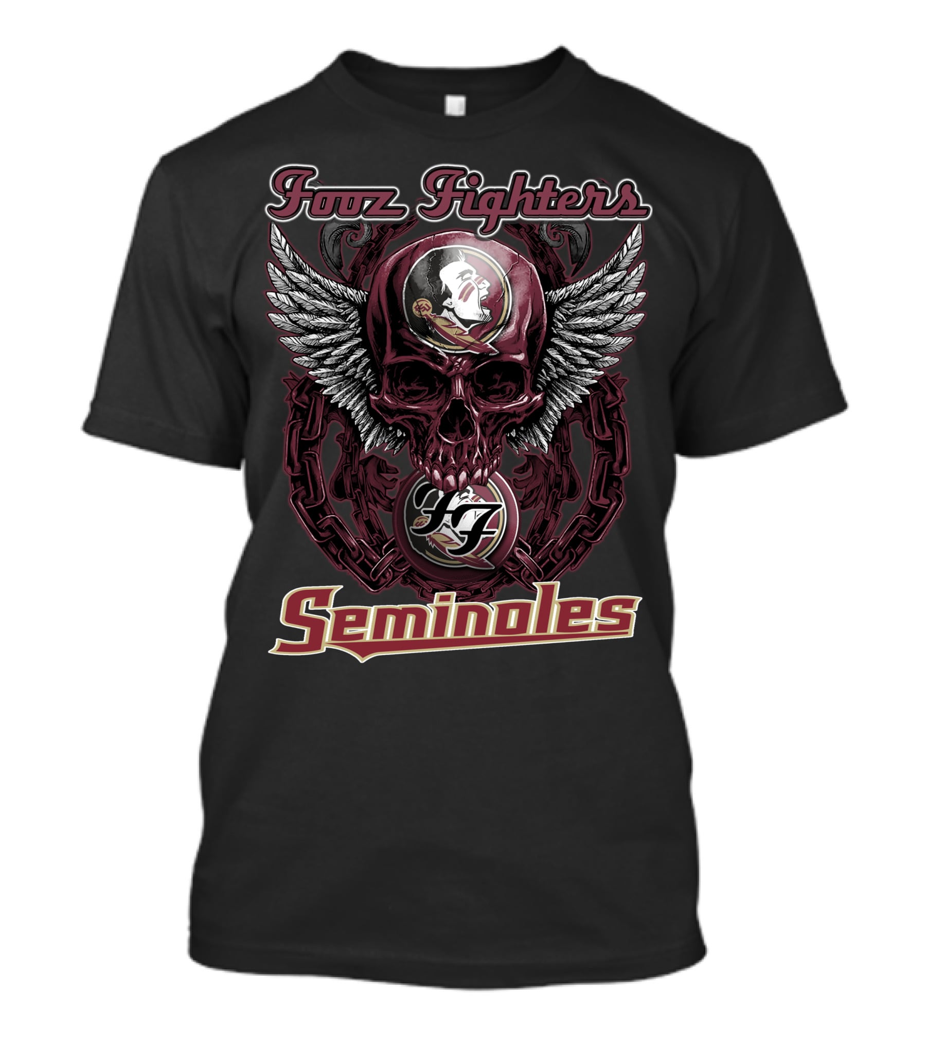 Foo Fighters Florida State Seminoles Skull And Wings T-Shirt