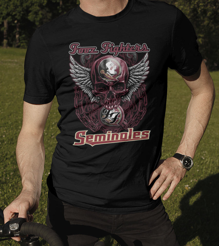Foo Fighters Florida State Seminoles Skull And Wings T-Shirt