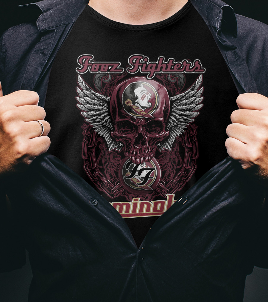 Foo Fighters Florida State Seminoles Skull And Wings T-Shirt