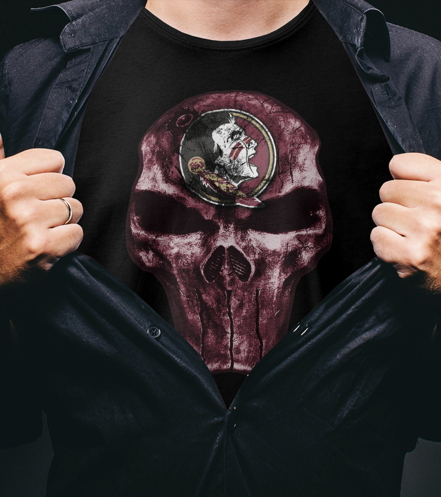 Skull With Florida State Seminoles T-Shirt
